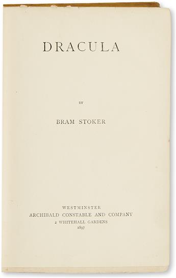 STOKER, BRAM. Dracula.